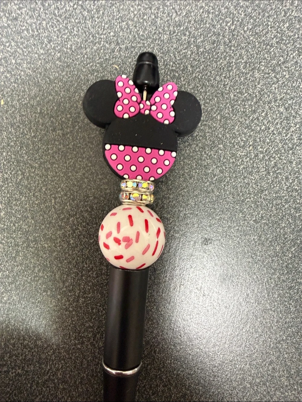 Handmade Mickey and Minnie Mouse Beaded Pen Set - Refillable